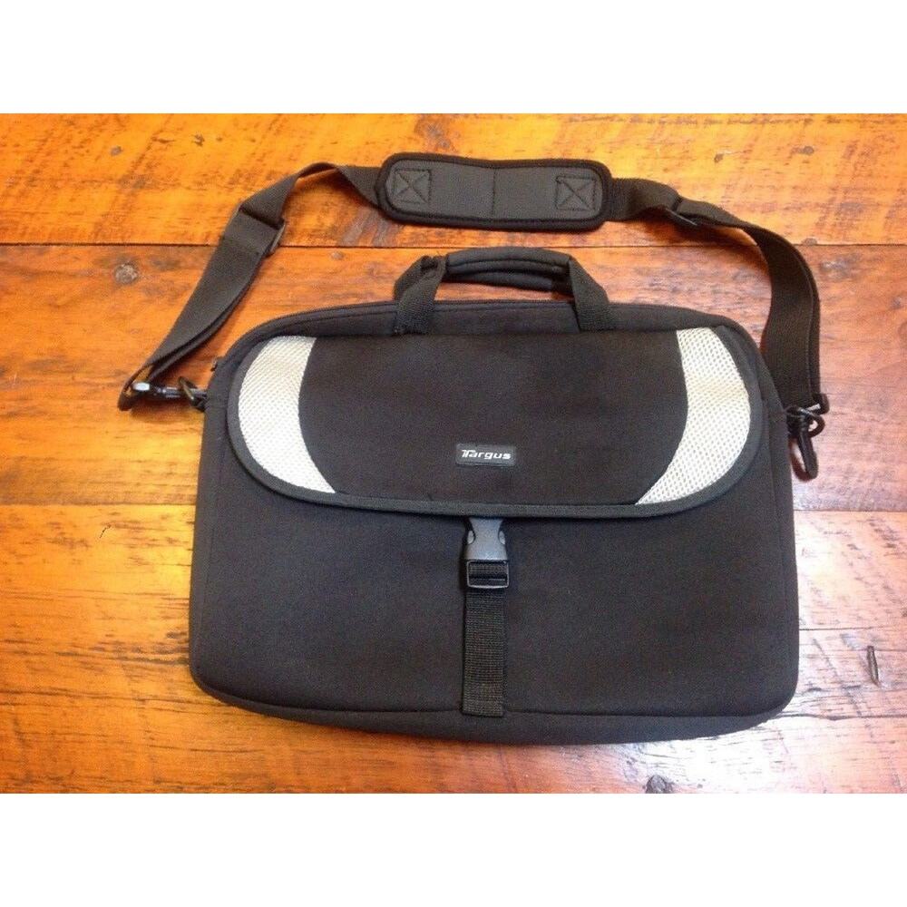 Targus Black Neoprene Padded 2 Pocket Shoulder Strap Laptop Messenger Travel Bag